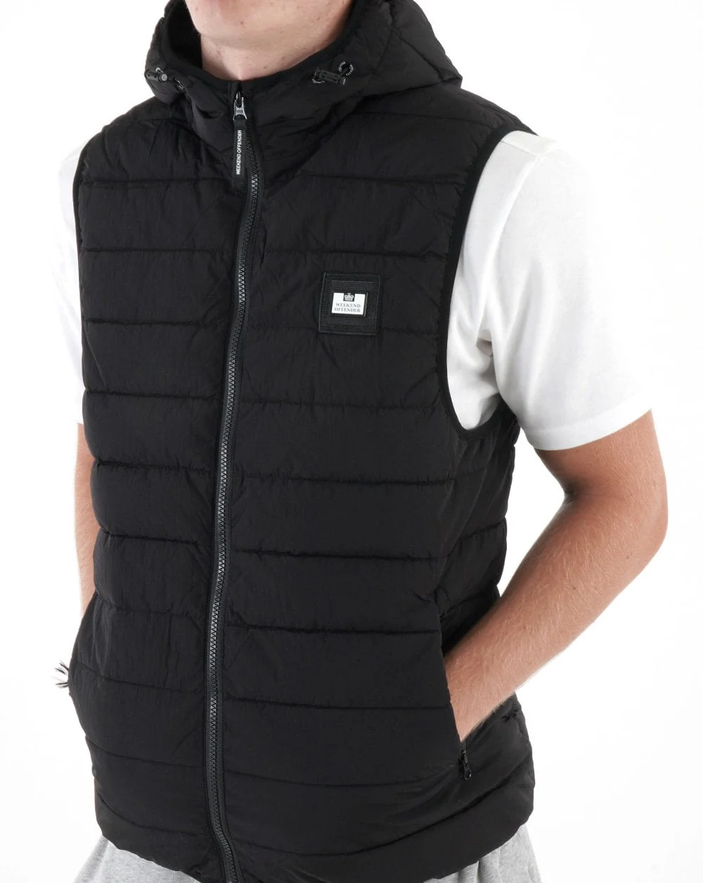 Weekend Offender Toronto Hooded Gilet Black - Image 2