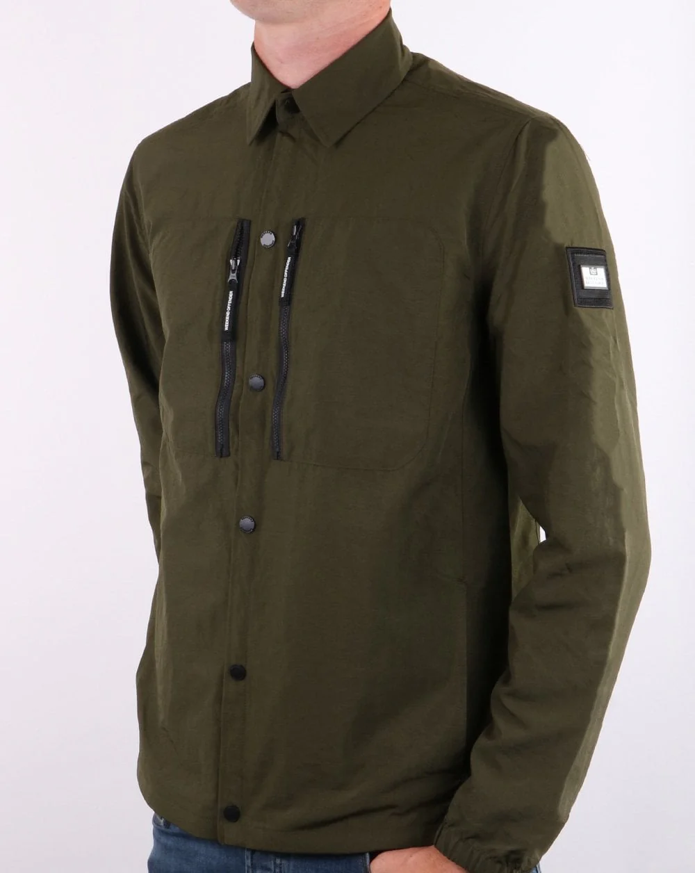 Weekend Offender Zip Pocket Overshirt Deep Forest - Image 4