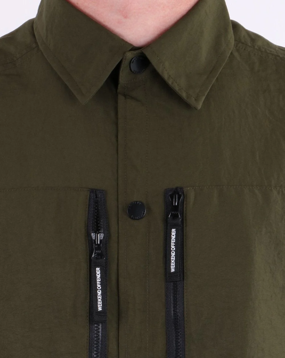 Weekend Offender Zip Pocket Overshirt Deep Forest - Image 5
