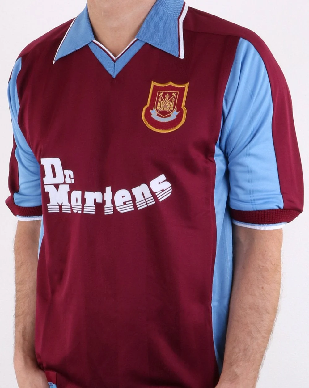 West Ham 1998 Shirt Claret/Sky Blue - Image 2